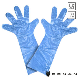 Conan 10-023 handschoen food grade geruwd LDPE 30 mu
