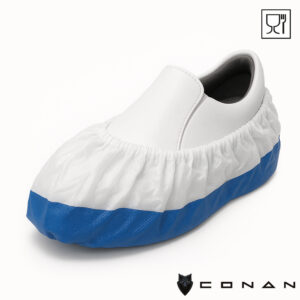Conan 10-035 food grade witte PE overschoenen blauwe zool CPE