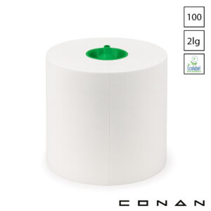Conan 10-132 toiletpapier 2-laags met doprol 100 m wit