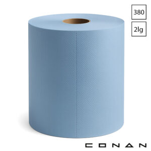Conan 10-139 industrieel poetspapier 2-laags rol 380 m blauw