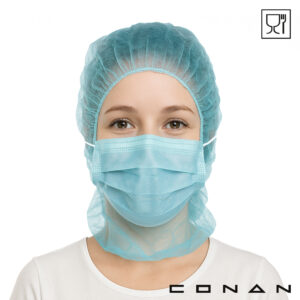 Conan 10-010 non-woven hoofdkappen met mondmasker food grade