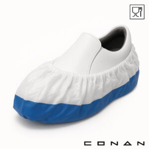 Conan 10-035 food grade witte PE overschoenen blauwe zool CPE