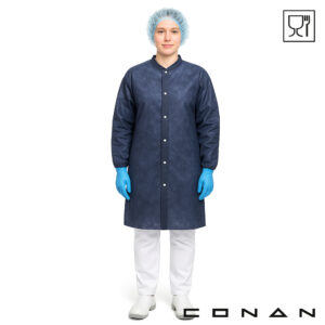 Conan 10-042 food grade PP bezoekersjassen met drukknoop