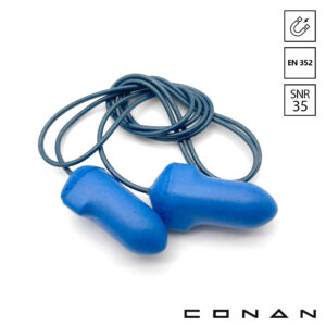 Conan 10-059 oordoppen T-vorm metaal detecteerbaar met koord 35 dB
