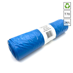 Afvalzakken 240 liter 115x140 cm LDPE T70 gerecycled blauw