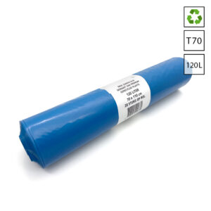 Afvalzakken 120 liter 70x110 cm LDPE T70 gerecycled blauw