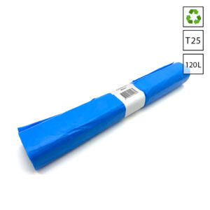 Afvalzakken 120 liter 70x110 cm HDPE T25 gerecycled blauw