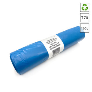 Afvalzakken 160 liter 90x110 cm LDPE T70 gerecycled blauw