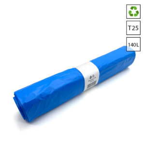 Afvalzakken 140 liter 90x110 cm HDPE T25 gerecycled blauw