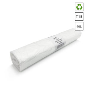 Pedaalemmerzakken 40 liter 50x55 cm HDPE T15 gerecycled transparant