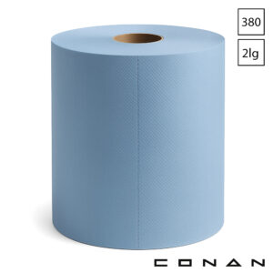 Conan 10-139 industrieel poetspapier 2-laags rol 380 m blauw