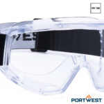 Portwest PW22 Challenger ruimzichtbril detail vanaf de voorkant gezien.