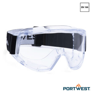 Portwest PW22 Challenger ruimzichtbril met heldere panoramische polycarbonaat lens.