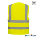 Portwest C470 achterzijde geel Hi-Vis fluorescerende veiligheidshesje
