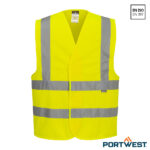 Portwest C470 voorzijde geel Hi-Vis fluorescerende veiligheidshesje