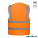 Portwest C470 achterzijde oranje Hi-Vis fluorescerende veiligheidshesje