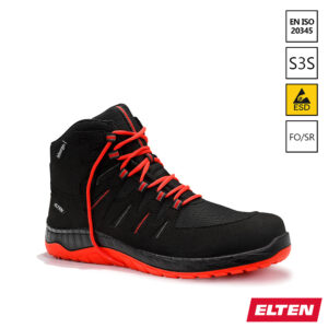 Elten Maddox Compo Black Red Mid ESD S3S veiligheidsschoen SR antislipzool