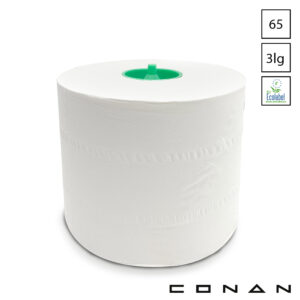 Toiletpapier 3-laags cellulose Conan 11-021 met doprol 65 m wit