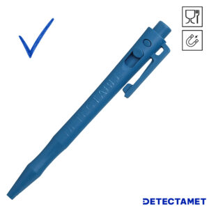 Detectamet blauwe detecteerbare HD pen met clip normale inkt