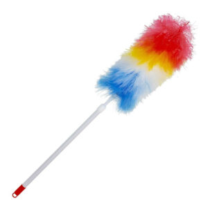 Plumeau van zacht statische kunstvezel met telescoopsteel 80-110 cm