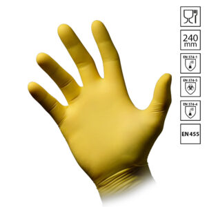 Nitril handschoenen Style Lemon 240 mm ongepoederd geel