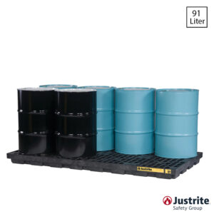 Justrite EcoPolyBlend 28655 opvangbak 91 liter voor 2 vaten zwart