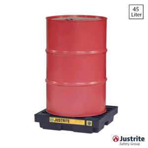 Justrite EcoPolyBlend 28653 opvangbak 45 liter voor 1 vat zwart