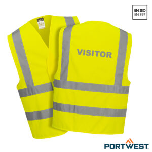 Portwest C470 bedrukt veiligheidsvest VISITOR Hi-Vis klittenband