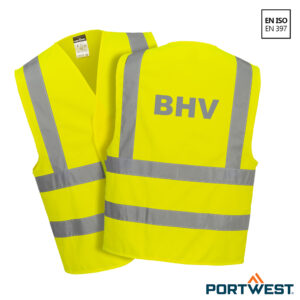 Portwest C470 bedrukt veiligheidsvest BHV Hi-Vis klittenband