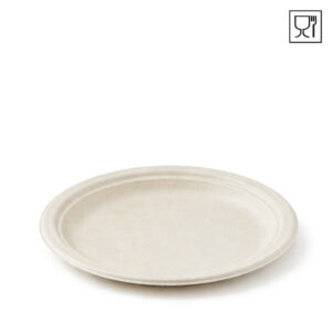 Borden suikerriet rond 230 mm bruin plasticvrij doos 500 stuks