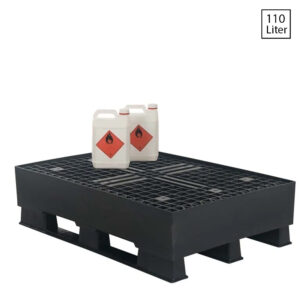 Lekbak gerecycled HDPE 120x80x31 cm zwart 105 liter