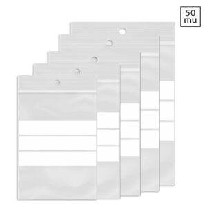 Gripzakken met drie witte schrijfvlakken LDPE 50 mu transparant