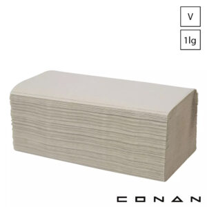 Handdoekpapier 1-laags naturel v-vouw 23x25 cm Conan 11-414