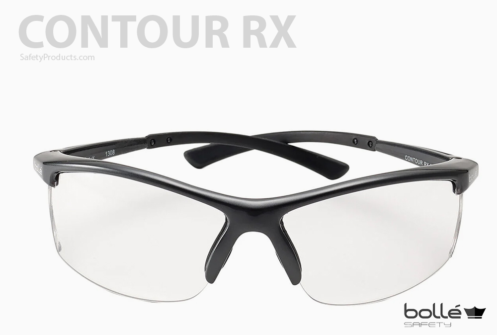 Een afbeelding van een Bollé Safety CONTOUR RX bril op een witte achtergrond
