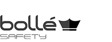 Een afbeelding van het Bollé Safety logo met donkergrijze merknaam en zwart beeldmerk