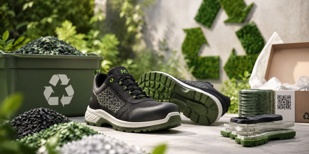 Duurzame Emma veiligheidsschoenen met recyclebare materialen en circulaire productie