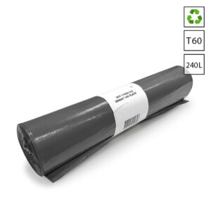Afvalzakken 240 liter 90x125 cm LDPE T60 gerecycled zwart