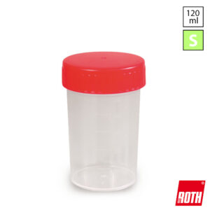 Roth YP101 monsterpot steriel PP met rode schroefdeksel 120 ml