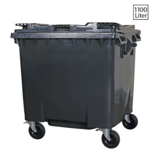 Afvalcontainer 4-wiel gerecycled HDPE 1100 l 1370x1190x1470 mm
