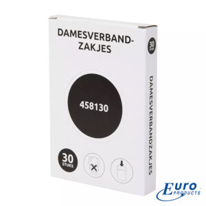 Damesverbandzakjes HDPE wit 50x30 stuks