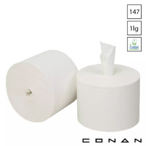 Toiletpapier 1-laags coreless 147 meter Conan 12-323 wit