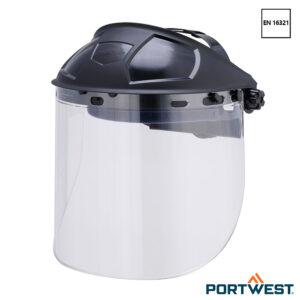 Portwest PW95 gelaatsscherm met helder polycarbonaat vizier