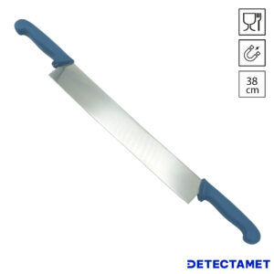 Detectamet metaaldetecteerbaar kaasmes 38 cm dubbele handgreep