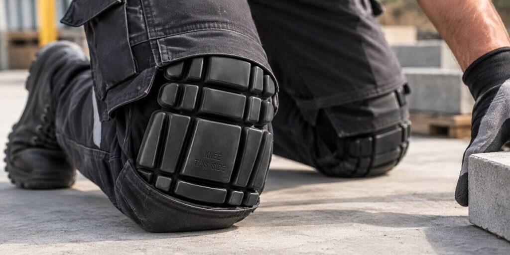 BallyClare kniebeschermers voor werkbroeken en overalls met kniezakken.