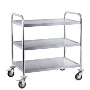 Serveerwagen RVS 18-0 met 3 afzetbladen 83x51x94 cm
