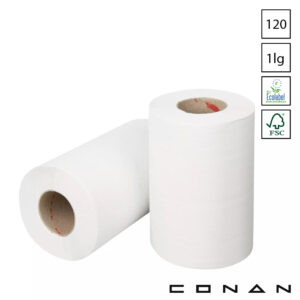 Poetspapier mini 1-laags rol 120 meter Conan 12-338 wit