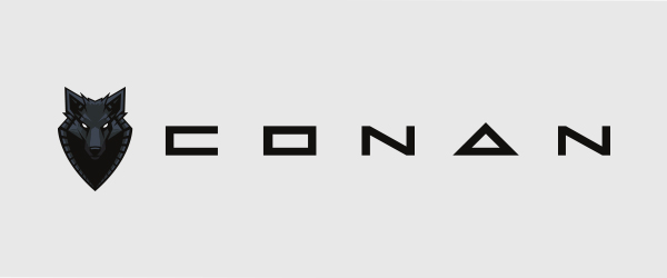 Conan logo with wolf head icon