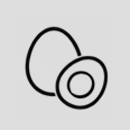 Icon of a whole egg and a cut egg