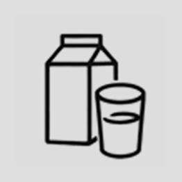 Icon of a milk carton and a glass of milk