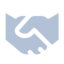 A handshake as a symbol of collaboration in light blue